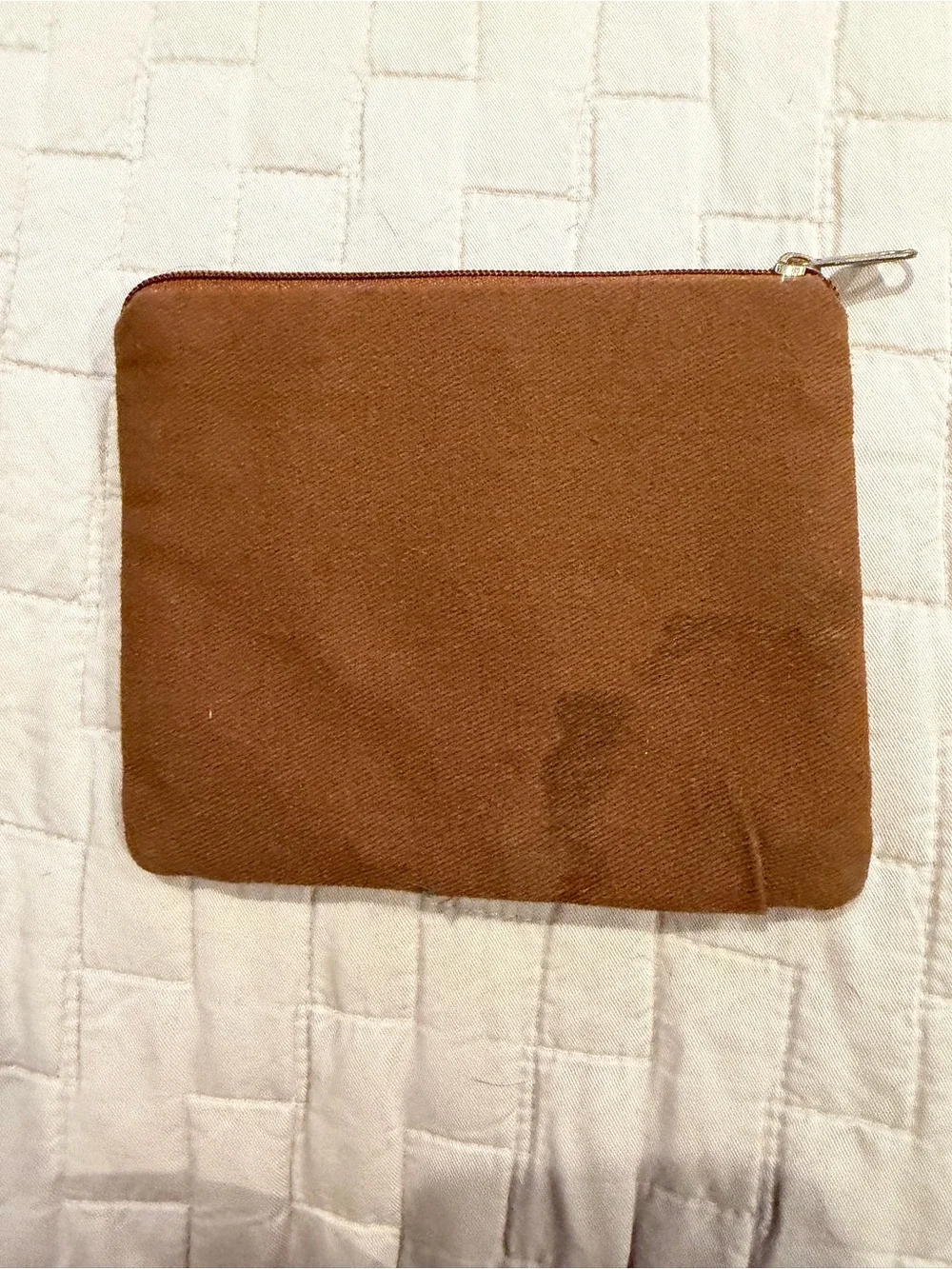 Beaded 'HOWDY' Zip Pouch - Gold with Pink Accents